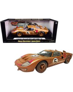 1966 Ford GT-40 MK II #5 Gold After Race (Dirty Version) 1/18 Diecast Model Car by Shelby Collectibles