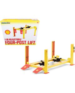 Adjustable Four Post Lift "Shell Oil" #2 for 1/18 Scale Diecast Model Cars by Greenlight