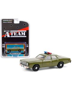 1977 Plymouth Fury "U.S. Army Police" Army Green "The A-Team" (1983-1987) TV Series "Hollywood Special Edition" 1/64 Diecast Model Car by Greenlight