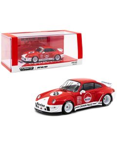 Porsche RWB 993 #8 "Morelow" Red and White "RAUH-Welt BEGRIFF" 1/43 Diecast Model Car by Tarmac Works