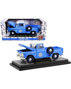 1958 Chevrolet Apache Stepside Pickup Truck "Pan Am" Ground Crew Light Blue with White Top Limited Edition to 6880 pieces Worldwide 1/24 Diecast Model Car by M2 Machines