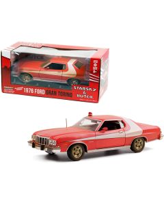 1976 Ford Gran Torino Red with White Stripe (Weathered Version) "Starsky and Hutch" (1975-1979) TV Series 1/24 Diecast Model Car by Greenlight