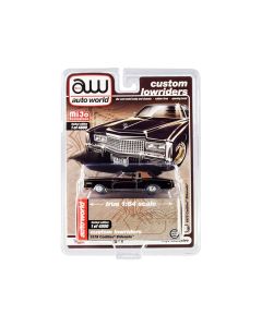 1975 Cadillac Eldorado Black with Brown (Partial) Vinyl Top "Custom Lowriders" Limited Edition to 4800 pieces Worldwide 1/64 Diecast Model Car by Auto World