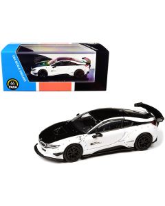 BMW i8 Liberty Walk White and Black 1/64 Diecast Model Car by Paragon