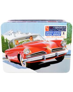 Skill 2 Model Kit 1953 Studebaker Starliner with "USPS" (United States Postal Service) Themed Collectible Tin Box 3-In-1 Kit 1/25 Scale Model by AMT