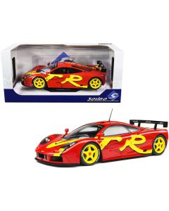 1996 McLaren F1 GTR Short Tail Launch Livery Red with Yellow Graphics 1/18 Diecast Model Car by Solido