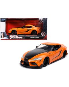 Toyota Supra Orange with Black Stripes "Fast & Furious 9 F9" (2021) Movie 1/24 Diecast Model Car by Jada