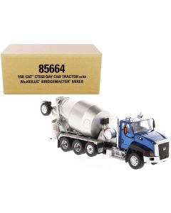 CAT Caterpillar CT660 Day Cab Tractor with McNeilus Concrete Mixer Truck Blue Metallic 1/50 Diecast Model by Diecast Masters