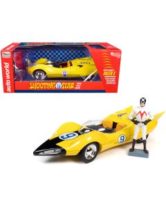 Shooting Star #9 Yellow and Racer X Figurine "Speed Racer" Anime Series 1/18 Diecast Model Car by Auto World