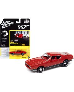 1971 Ford Mustang Mach 1 Bright Red with Black Bottom (James Bond 007) "Diamonds Are Forever" (1971) Movie "Pop Culture" Series 1/64 Diecast Model Car by Johnny Lightning