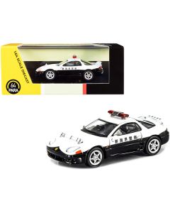 Mitsubishi GTO RHD (Right Hand Drive) Japanese Police White and Black 1/64 Diecast Model Car by Paragon