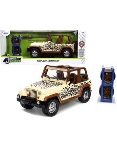 1992 Jeep Wrangler Tan and Brown with Graphics and Extra Wheels "Just Trucks" Series 1/24 Diecast Model Car by Jada