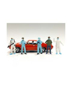 Hazmat Crew 6 piece Figurine Set for 1/18 Scale Models by American Diorama