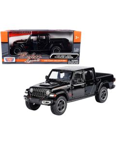 2021 Jeep Gladiator Rubicon (Closed Top) Pickup Truck Black 1/24-1/27 Diecast Model Car by Motormax