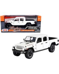 2021 Jeep Gladiator Rubicon (Closed Top) Pickup Truck White 1/24-1/27 Diecast Model Car by Motormax