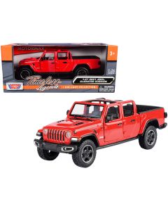 2021 Jeep Gladiator Rubicon (Open Top) Pickup Truck Red 1/24-1/27 Diecast Model Car by Motormax