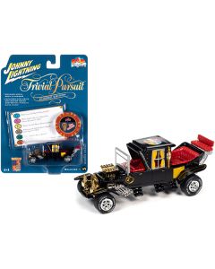 Barris Koach (George Barris) Black with Red Interior with Poker Chip (Collector Token) and Game Card "Trivial Pursuit" "Pop Culture" Series 1/64 Diecast Model Car by Johnny Lightning