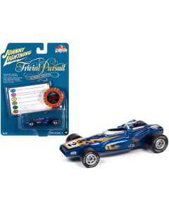 Johnny Lightning Special Blue Metallic with Poker Chip (Collector Token) and Game Card "Trivial Pursuit" "Pop Culture" Series 1/64 Diecast Model Car by Johnny Lightning