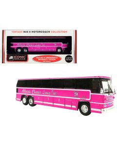 1980 MCI MC-9 Crusader II Intercity Coach Bus Pink "Allstate Charter Lines Inc." "Vintage Bus & Motorcoach Collection" 1/87 (HO) Diecast Model by Iconic Replicas