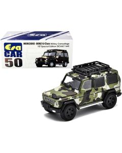 Mercedes Benz G-Class with Roof Rack Military Camouflage 1ST Special Edition 1/64 Diecast Model Car by Era Car