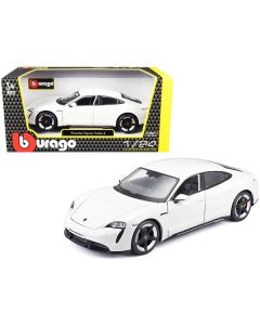 Porsche Taycan Turbo S White 1/24 Diecast Model Car by Bburago