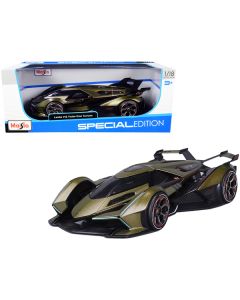 Lamborghini V12 Vision Gran Turismo Matt Green Metallic 1/18 Diecast Model Car by Maisto