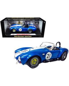 Shelby Cobra 427 S/C #21 Blue Metallic with White Stripes 1/18 Diecast Model Car by Shelby Collectibles