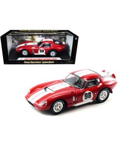 1965 Shelby Cobra Daytona Coupe #98 Red with White Stripes 1/18 Diecast Model Car by Shelby Collectibles