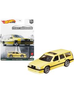 Volvo 850 Estate RHD (Right Hand Drive) with Sunroof Light Yellow "Fast Wagons" Series Diecast Model Car by Hot Wheels