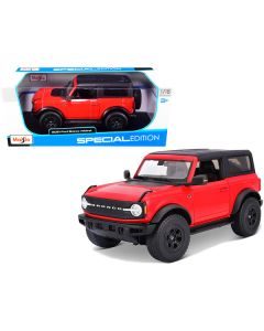 2021 Ford Bronco Wildtrak Red with Black Top "Special Edition" 1/18 Diecast Model Car by Maisto