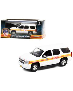 2011 Chevrolet Tahoe White with Stripes FDNY "Fire Department City of New York" 1/43 Diecast Model Car by Greenlight