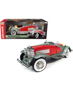 1935 Duesenberg SSJ Speedster Green Metallic with Enamel Red Coves 1/18 Diecast Model Car by Auto World