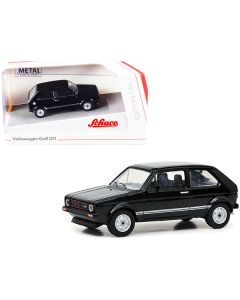 Volkswagen Golf GTI Black with Silver Stripes 1/64 Diecast Model Car by Schuco