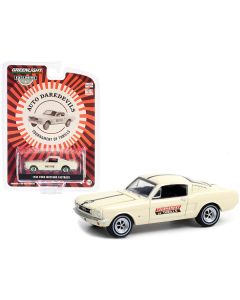 1965 Ford Mustang Fastback #56 Cream Auto Daredevils "Tournament Of Thrills" "Hobby Exclusive" 1/64 Diecast Model Car by Greenlight