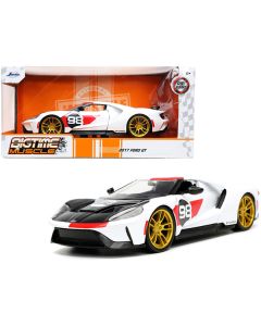 2021 Ford Gt #98 White "Heritage Edition" "Bigtime Muscle" Series 1/24 Diecast Model Car by Jada