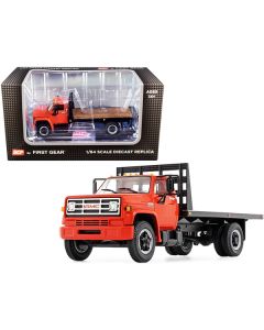 GMC 6500 Flatbed Truck Orange 1/64 Diecast Model by DCP/First Gear