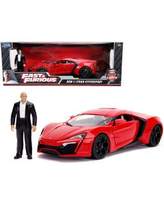 Lykan Hypersport Red with Lights and Dom Figurine "Fast & Furious" Movie 1/18 Diecast Model Car by Jada