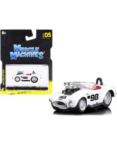 1964 Shelby Cobra #98 White with Red Interior 1/64 Diecast Model Car by Muscle Machines