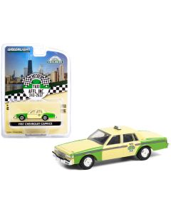 1987 Chevrolet Caprice Yellow and Green "Chicago Checker Taxi Affl Inc." "Hobby Exclusive" 1/64 Diecast Model Car by Greenlight