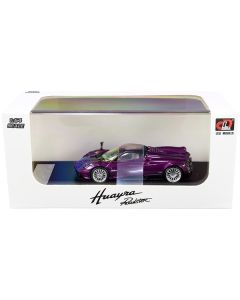 Pagani Huayra Roadster Purple Metallic with Carbon Top and Carbon Accents 1/64 Diecast Model Car by LCD Models