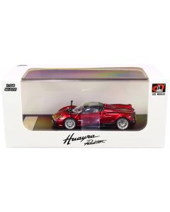 Pagani Huayra Roadster Red Metallic with Carbon Top and Carbon Accents 1/64 Diecast Model Car by LCD Models