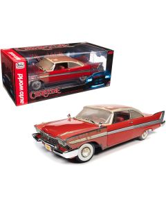 1958 Plymouth Fury Partially Restored Version "Christine" (1983) Movie 1/18 Diecast Model Car by Auto World