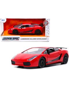  Lamborghini Gallardo Superleggera Red with Black Stripes "Hyper-Spec" Series 1/24 Diecast Model Car by Jada