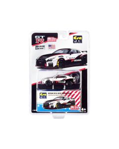 2020 Nissan GT-R (R35) Nismo "Yokohama" Black and White with Carbon Top and Red Stripes Limited Edition to 3600 pieces 1/64 Diecast Model Car by Era Car