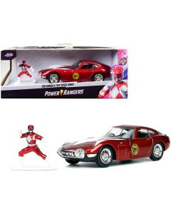 1967 Toyota 2000GT RHD (Right Hand Drive) Red Metallic and Red Ranger Diecast Figurine "Power Rangers" "Hollywood Rides" Series 1/32 Diecast Model Car by Jada