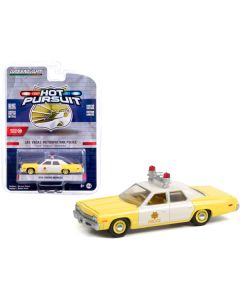 1974 Dodge Monaco Yellow and White "Las Vegas Metropolitan Police Department" (Nevada) "Hot Pursuit" Series 38 1/64 Diecast Model Car by Greenlight