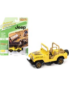 Jeep CJ-5 Sunshine Yellow with Golden Eagle Graphics "Classic Gold Collection" Limited Edition to 7418 pieces Worldwide 1/64 Diecast Model Car by Johnny Lightning