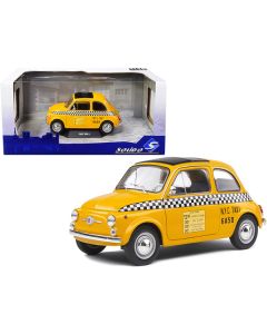 1965 Fiat 500 L "NYC Taxi" New York City Yellow 1/18 Diecast Model Car by Solido