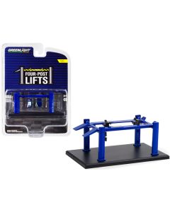 Adjustable Four-Post Lift Blue "Four-Post Lifts" Series 1 1/64 Diecast Model by Greenlight