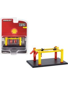 Adjustable Four-Post Lift "Shell Oil" Yellow "Four-Post Lifts" Series 1 1/64 Diecast Model by Greenlight